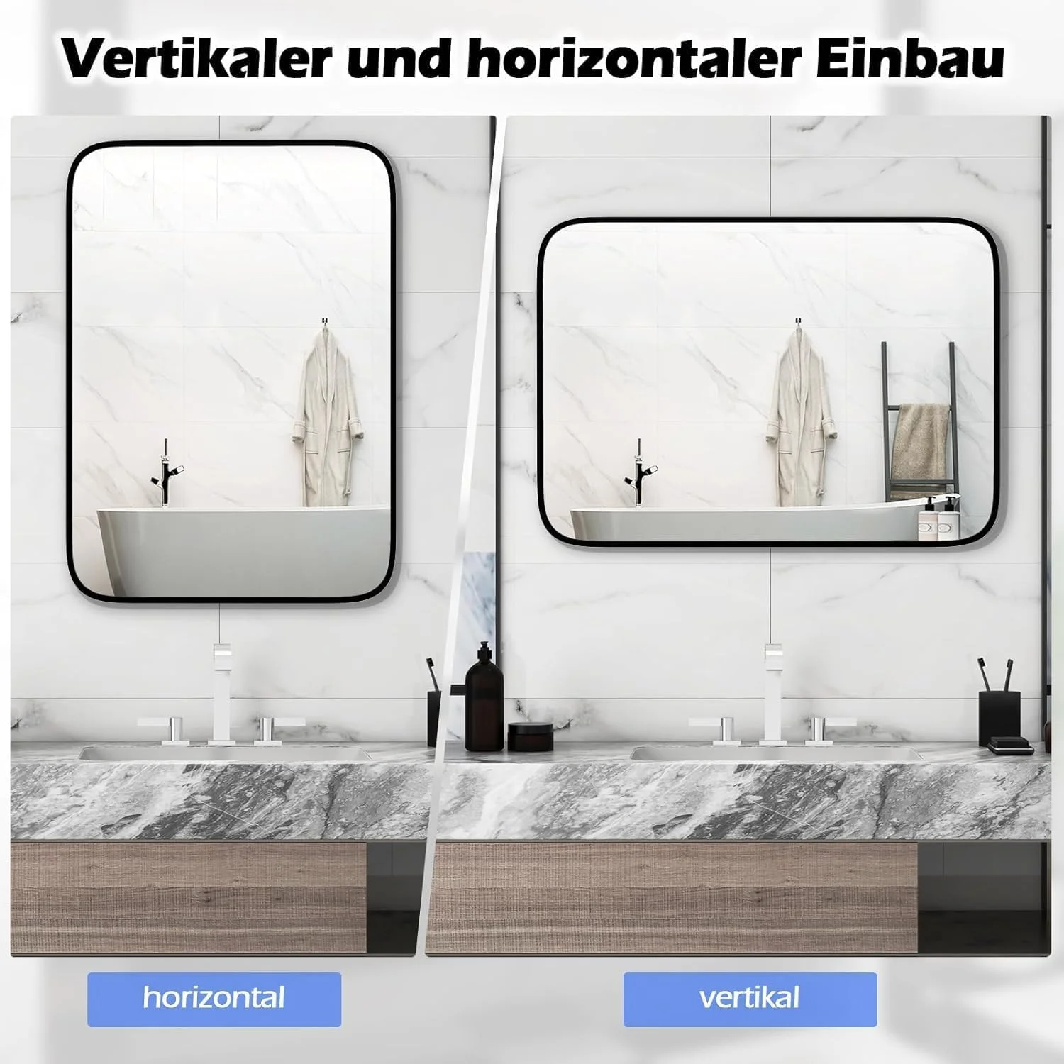 آینه حمام FANTASK ابعاد 70x50 سانتی متر به همراه پیچ های اتصال