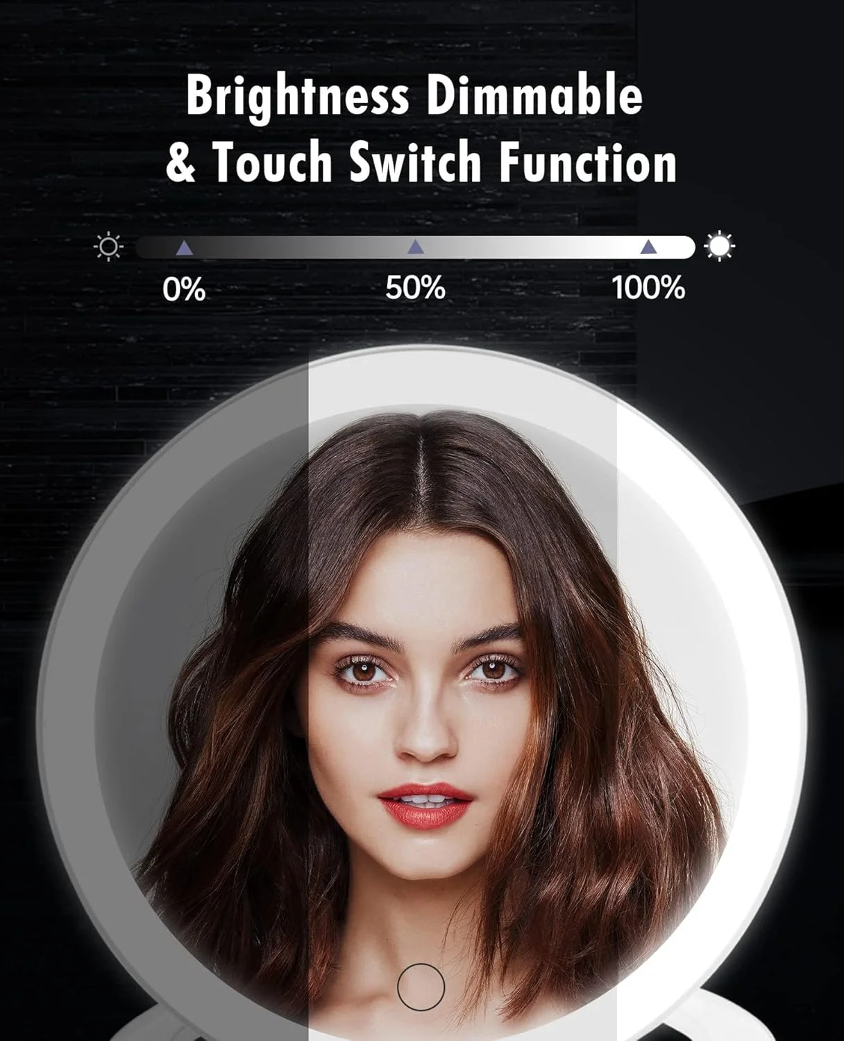 آینه آرایشی شارژی با 3 حالت نورپردازی رنگی، آینه رومیزی 72 LED، آینه بزرگنمایی 1X/10X، آینه آرایشی دو طرفه، آینه اصلاح