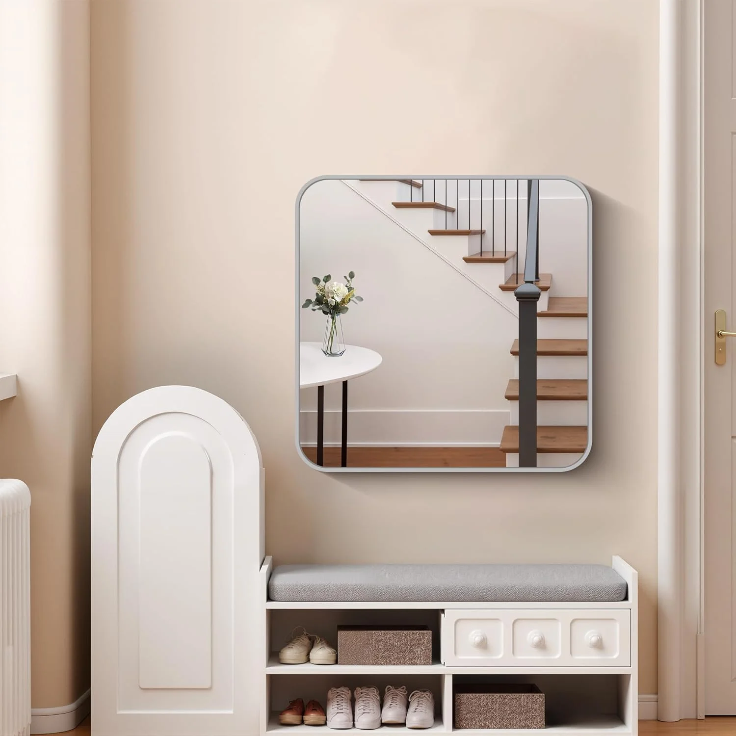 آینه مستطیلی نقره ای فورباث مناسب حمام، 76x76 سانتی متر