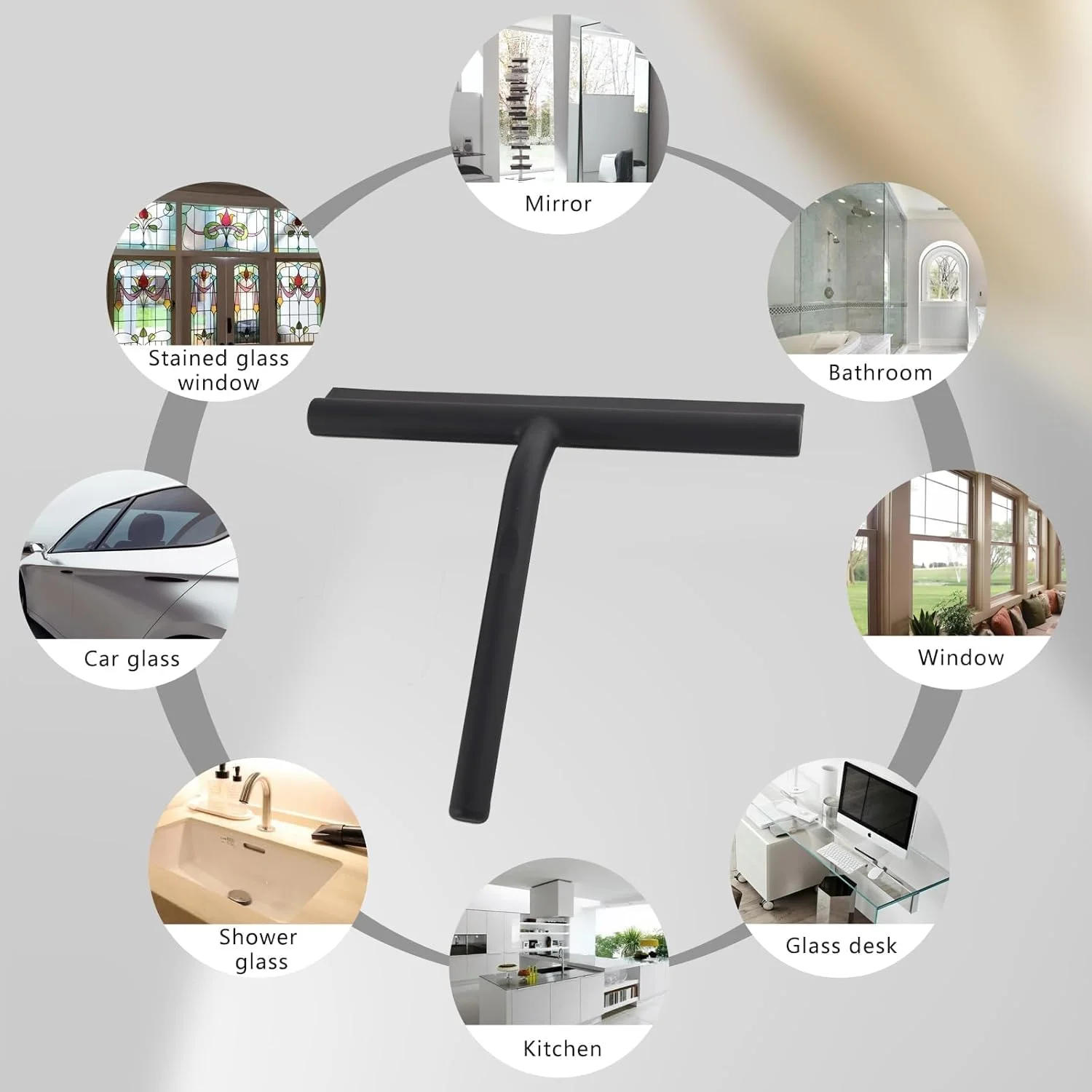 آینه بدون بخار حمام به همراه اسکویجی: آینه اصلاح ضد بخار و اسکویجی چند منظوره برای شیشه حمام، درها و پنجره ها - ایده آل برای اصلاح تمیز و نظافت بی عیب و نقص حمام