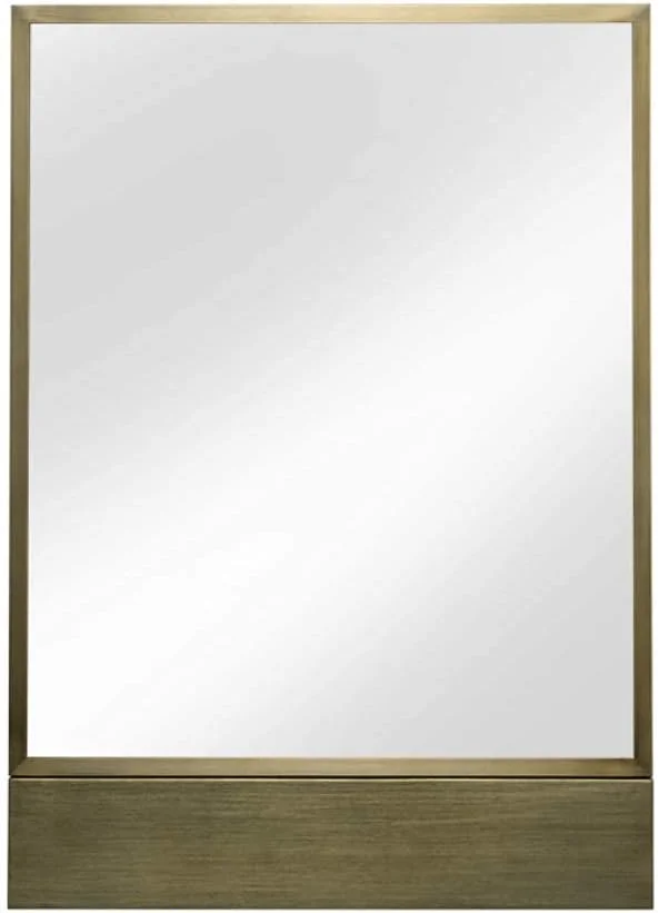 آینه دیواری استیل ضد زنگ نوردیک مناسب حمام، توالت، میز آرایش و اصلاح، ابعاد 50 و 70 سانتی متر، رنگ مسی آنتیک برس خورده