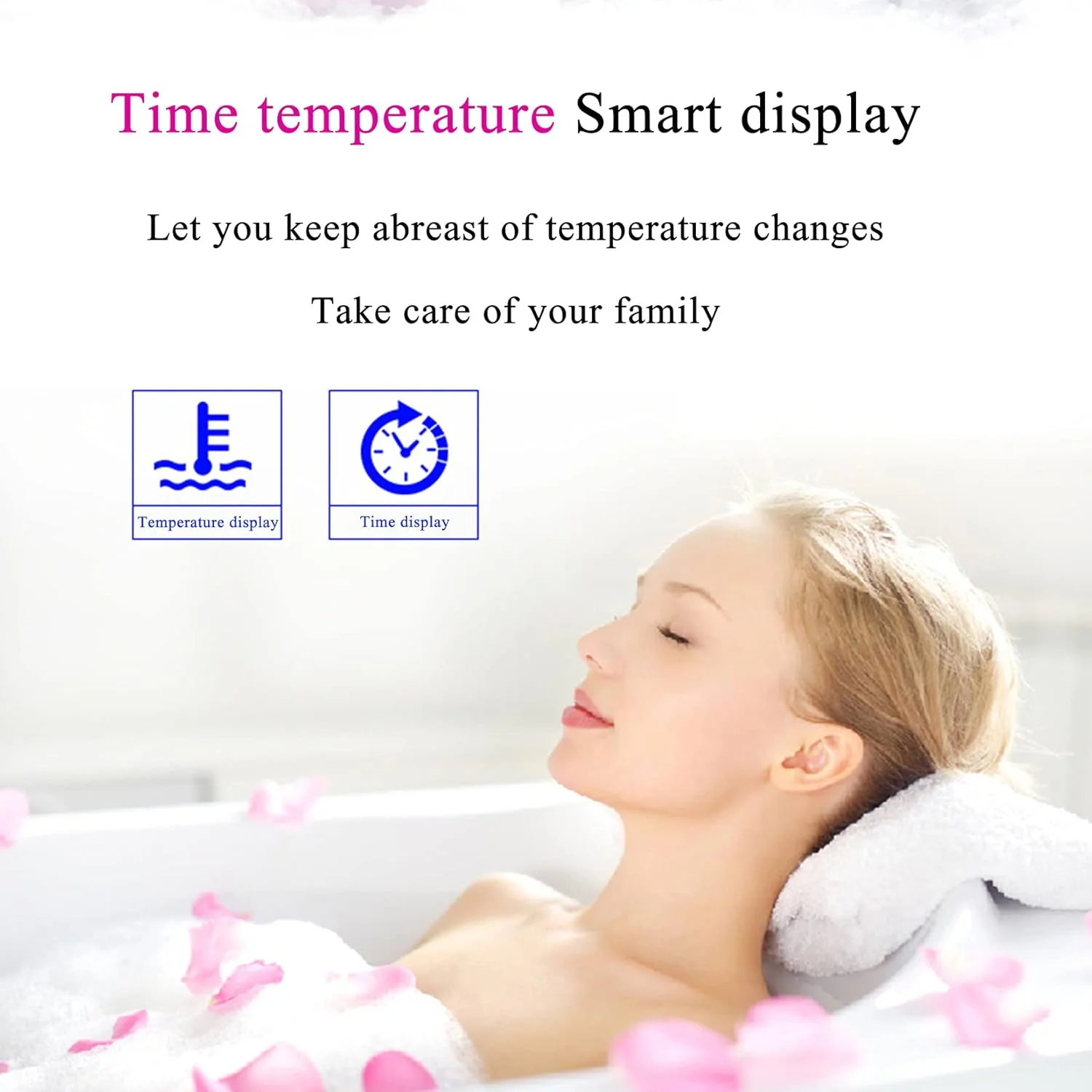 آینه LED حمام، آینه LED گرد، ضد بخار، نورهای قابل تنظیم زرد/سفید گرم/طبیعی با کلید لمسی ضد بخار، نمایشگر دما و زمان، آینه دیواری، نور گرم - 80 سانتی متر