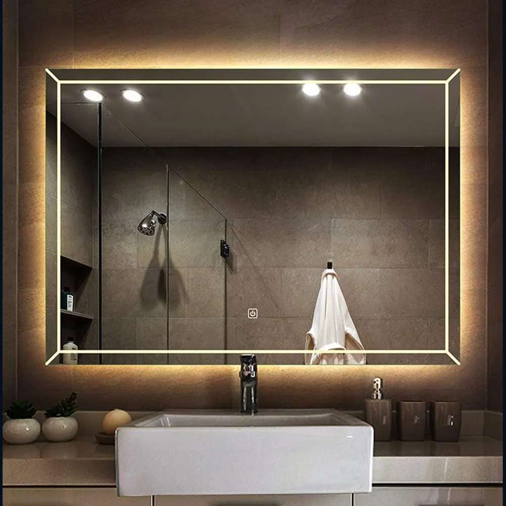 آینه بک لایت LED، آینه حمام با نور LED، دیمر دار، 700x900 میلی متر