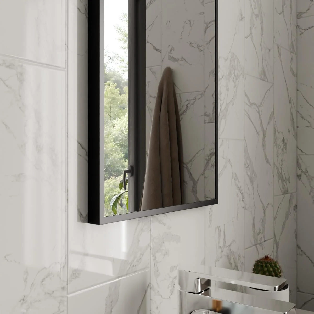 آینه روشویی دیواری هارپر اند هارلو کورووس، 390x500 میلی متر، مستطیلی با گوشه های مربعی، قاب مشکی مات شیک، مناسب برای نصب افقی یا عمودی، برای حمام، اتاق خواب، اتاق نشیمن آینه روشویی دیواری هارپر اند هارلو کورووس، 390x500 میلی متر، مستطیلی با گوشه های مربعی، قاب مشکی مات شیک، مناسب برای نصب افقی یا عمودی، برای حمام، اتاق خواب، اتاق نشیمن