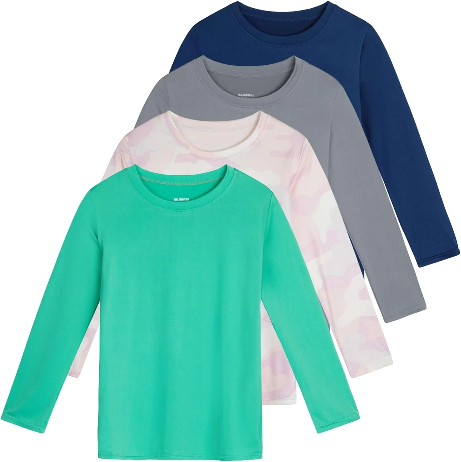 بسته چهارتایی تیشرت آستین بلند دخترانه - تیشرت های ورزشی و روزمره مناسب فعالیت های ورزشی، یوگا، باشگاه و استفاده روزانه - سایز M (10-12)، ست 8 بسته چهارتایی تیشرت آستین بلند دخترانه - تیشرت های ورزشی و روزمره مناسب فعالیت های ورزشی، یوگا، باشگاه و استفاده روزانه - سایز M (10-12)، ست 8