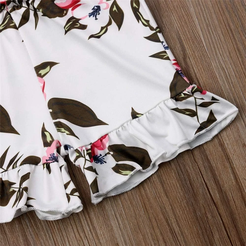 لباس سرهمی دخترانه بچه گانه با طرح گل، یقه هفت، شلوارک پیشبندی چین دار، لباس تابستانی یک تکه لباس سرهمی دخترانه بچه گانه با طرح گل، یقه هفت، شلوارک پیشبندی چین دار، لباس تابستانی یک تکه