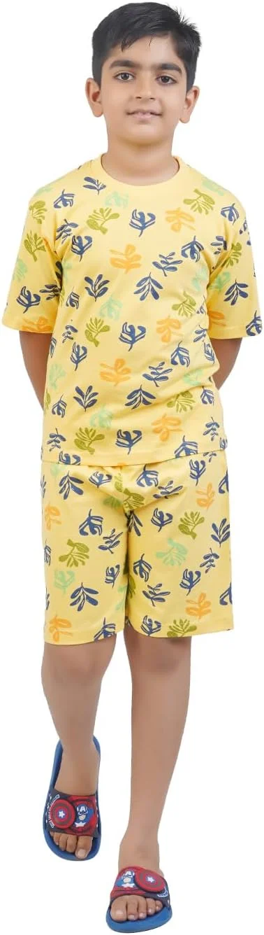 ست تی‌شرت آستین افتاده و شلوارک پسرانه T2F