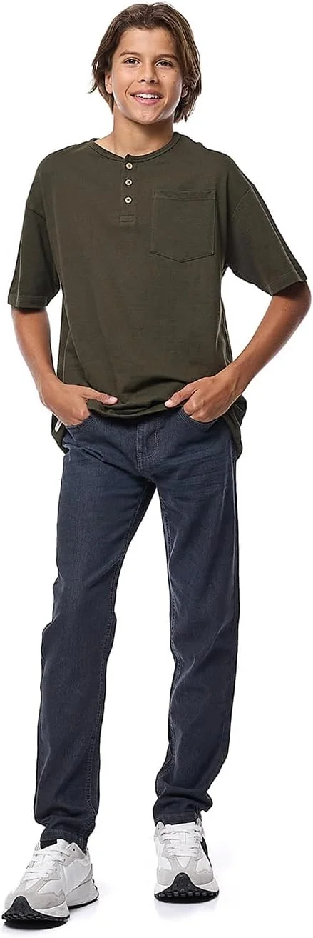 شلوار جین پسرانه R&B مدل 125-0233TB126-4 با برش اسلیم فیت و دکمه