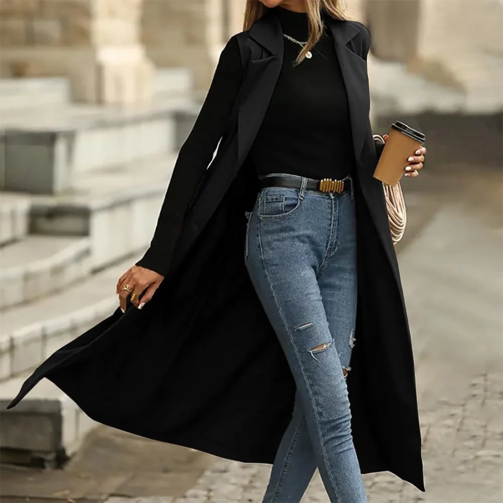 ایده‌آل سان‌اکسون، کت بلند زنانه، غیررسمی، دکمه دوبل، بدون آستین