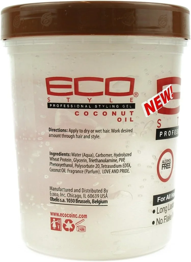 ژل حالت دهنده موی سر روغن نارگیل اکو استایل، حداکثر میزان نگهداری، 946 میلی لیتر ژل حالت دهنده موی سر روغن نارگیل اکو استایل، حداکثر میزان نگهداری، 946 میلی لیتر