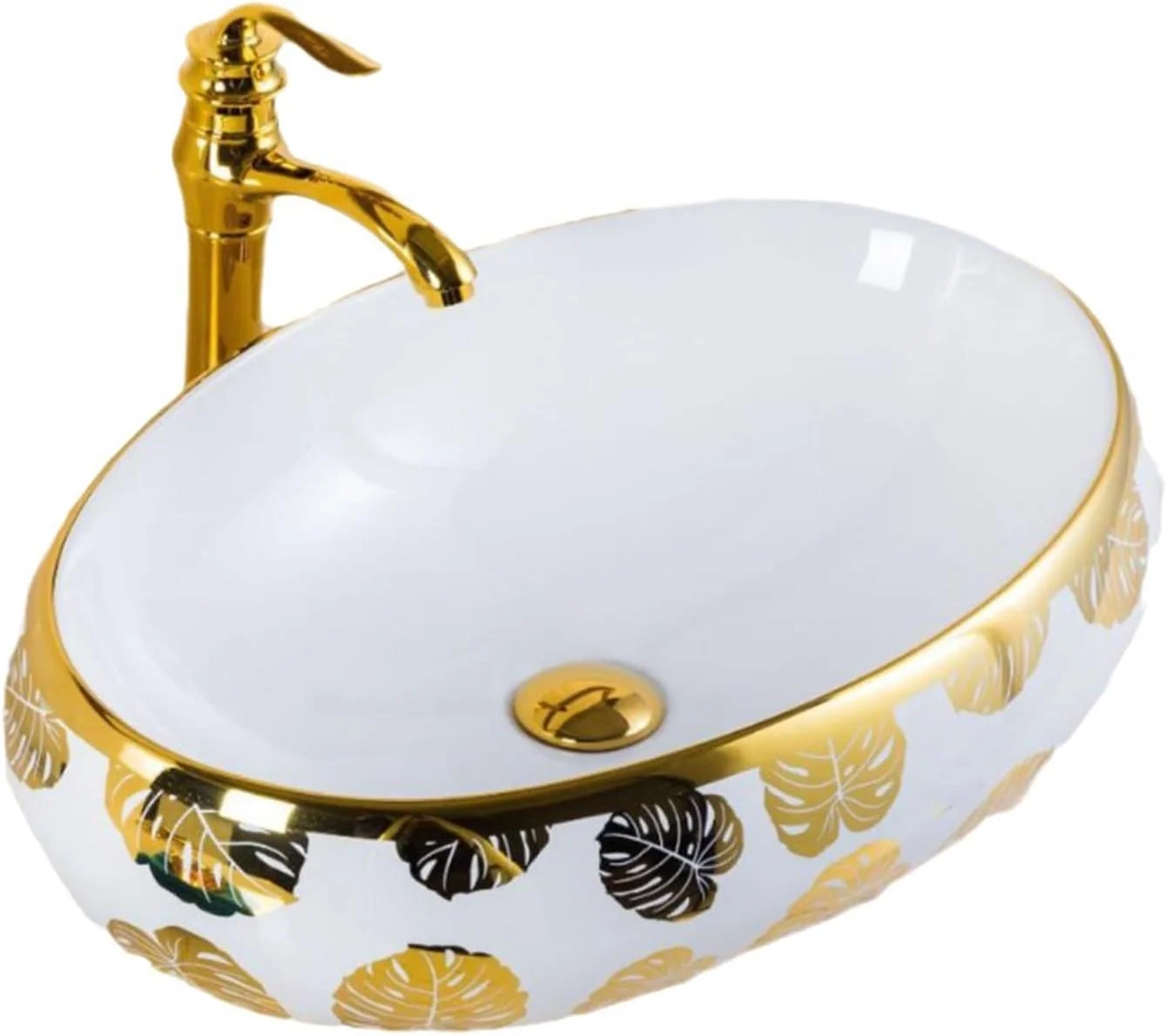 روشویی حمام هتلی، کاسه روشویی بیضی شکل رو میزی، کاسه هنری طرح گل برگ طلایی، کاسه روشویی تزئینی روشویی حمام هتلی، کاسه روشویی بیضی شکل رو میزی، کاسه هنری طرح گل برگ طلایی، کاسه روشویی تزئینی