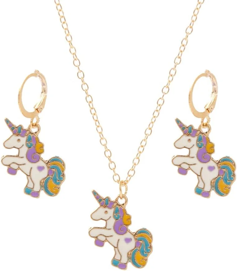 ست زیورآلات شامل گردنبند تکشاخ با روکش طلایی و گوشواره، مناسب دختران و بانوان (چند رنگ) (مدل 2) برند YouBella ست زیورآلات شامل گردنبند تکشاخ با روکش طلایی و گوشواره، مناسب دختران و بانوان (چند رنگ) (مدل 2) برند YouBella