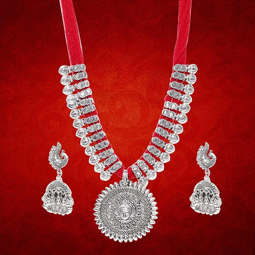 ست زیورآلات نقره ای با روکش نقره زنانه یوبلا، طرح سنتی و شیک (قرمز) (YBNK_5498) ست زیورآلات نقره ای با روکش نقره زنانه یوبلا، طرح سنتی و شیک (قرمز) (YBNK_5498)