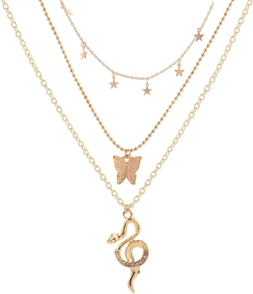 گردنبند آویز شیک زنانه YouBella، مناسب برای زنان و دختران (طلایی) (YBNK_5967)