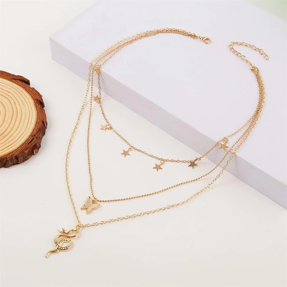 گردنبند آویز شیک زنانه YouBella، مناسب برای زنان و دختران (طلایی) (YBNK_5967)