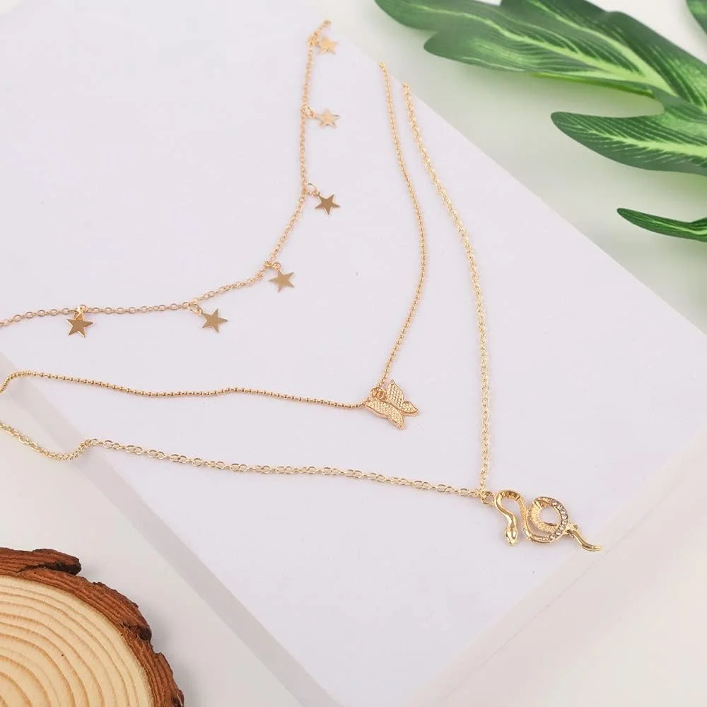 گردنبند آویز شیک زنانه YouBella، مناسب برای زنان و دختران (طلایی) (YBNK_5967)