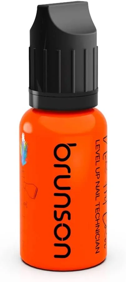 جوهر طراحی ناخن Brunson، رنگ ایربراش، رنگ اکریلیک، لاک ناخن/رنگدانه برای مدل، سرگرمی، صنایع دستی، چرم و نقاشی کفش، شابلون ناخن، رنگ ایربراش ناخن BAP07 نارنجی نئون (15 میلی لیتر)
