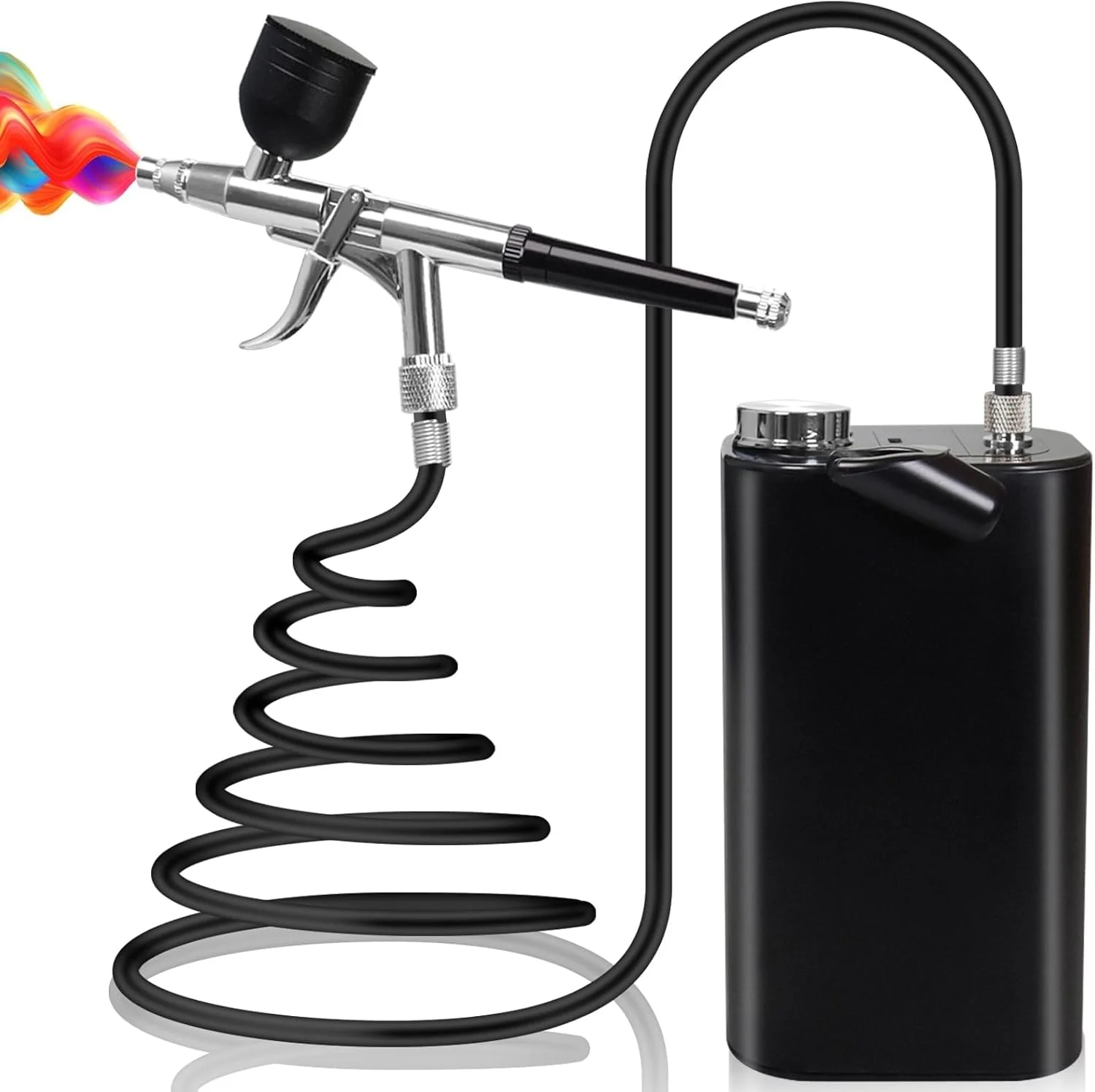 کیت ایربراش قابل حمل MAKINGTEC با کمپرسور شارژی 50PSI - راه حل جامع شما برای نقاشی، طراحی ناخن، آرایش، تزیین کیک و موارد دیگر