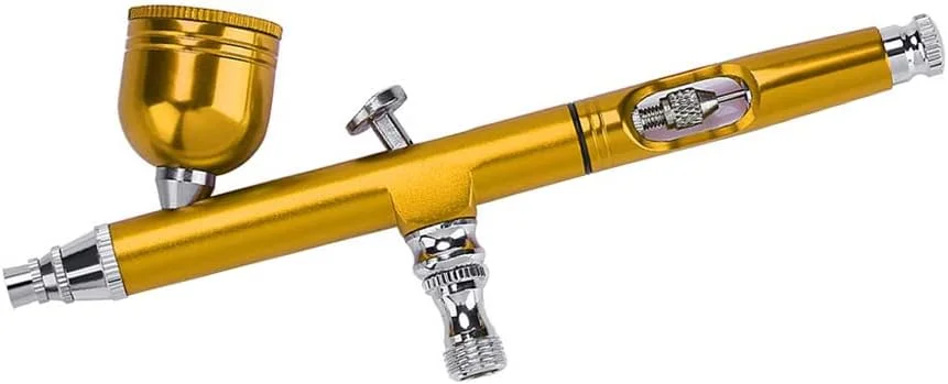 کیت ایربراش MAKINGTEC، ایربراش گرانشی 0.3 میلی‌متری + کمپرسور هوا + قطره چکان اسپری برس + آچار ابزار مدل‌سازی اسپری برای هنر، رنگ، ناخن، آرایش، نقاشی، تزئین کیک (زرد)