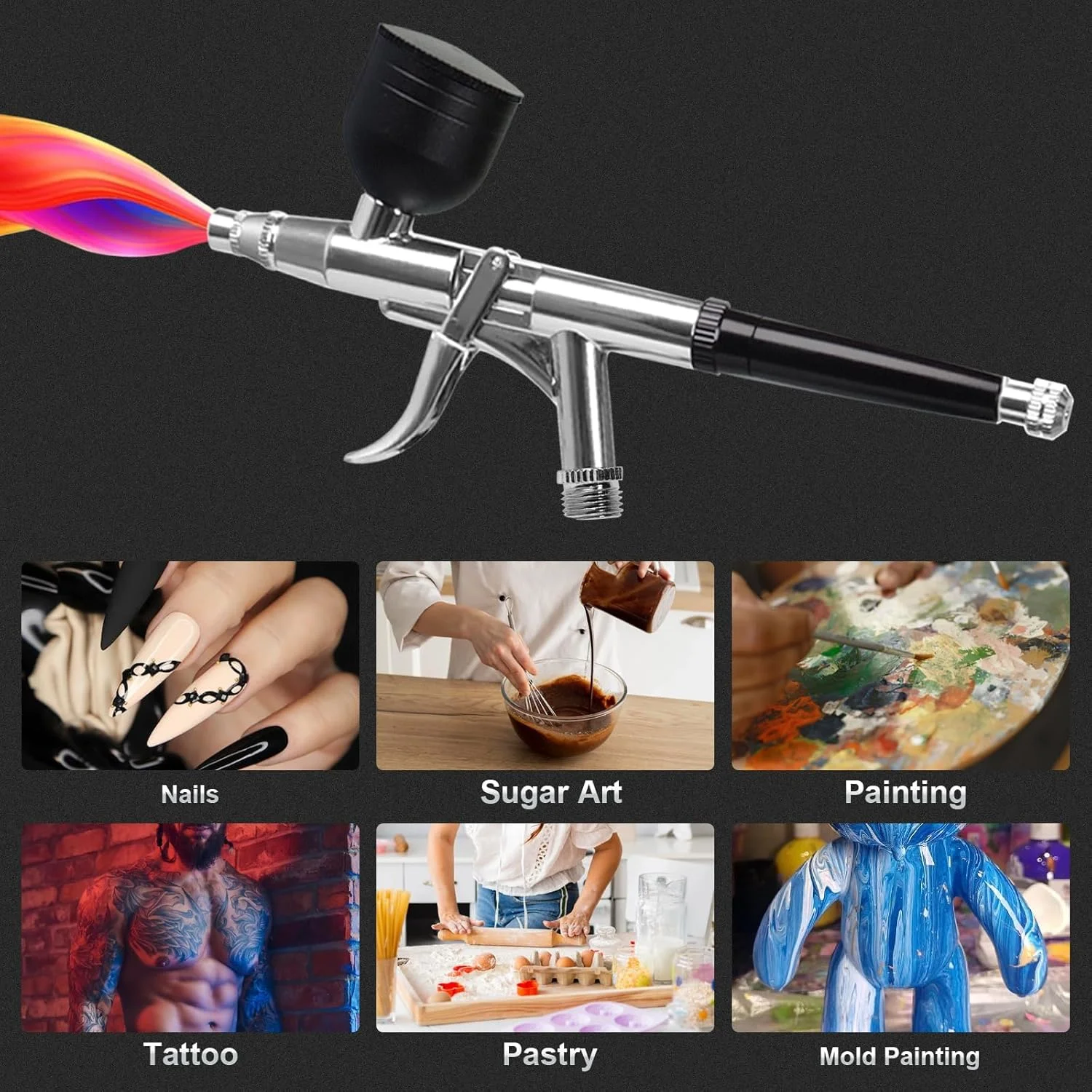 کیت ایربراش قابل حمل MAKINGTEC با کمپرسور شارژی 50PSI - راه حل جامع شما برای نقاشی، طراحی ناخن، آرایش، تزیین کیک و موارد دیگر کیت ایربراش قابل حمل MAKINGTEC با کمپرسور شارژی 50PSI - راه حل جامع شما برای نقاشی، طراحی ناخن، آرایش، تزیین کیک و موارد دیگر