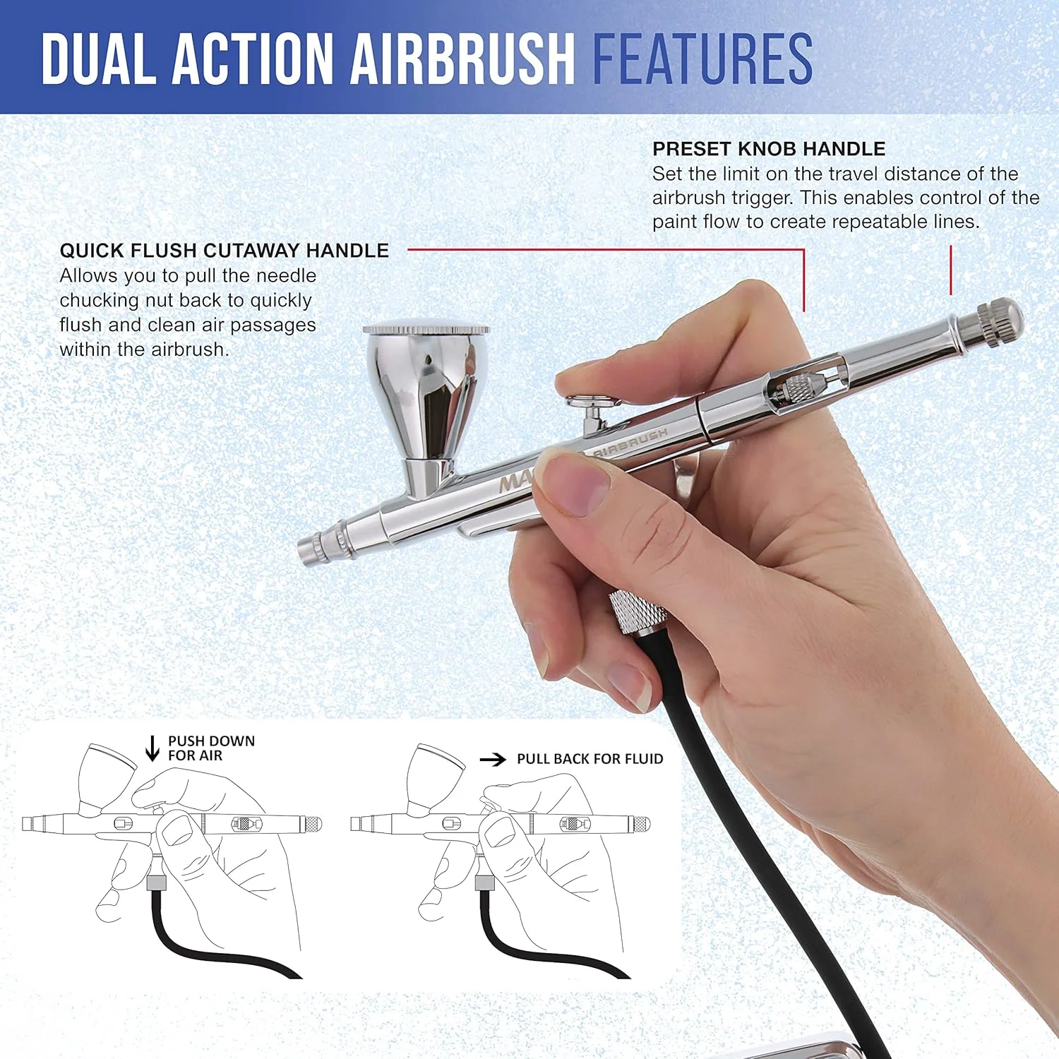 کیت سیستم ایربراش بی سیم قدرتمند مستر ایربراش - 20 تا 36 PSI، کمپرسور هوای قابل حمل و شارژی، ست هنرمند حرفه ای، راهنمای استفاده - رنگ اکریلیک، آرایش، کیک، سرگرمی ها، صنایع دستی، مدل