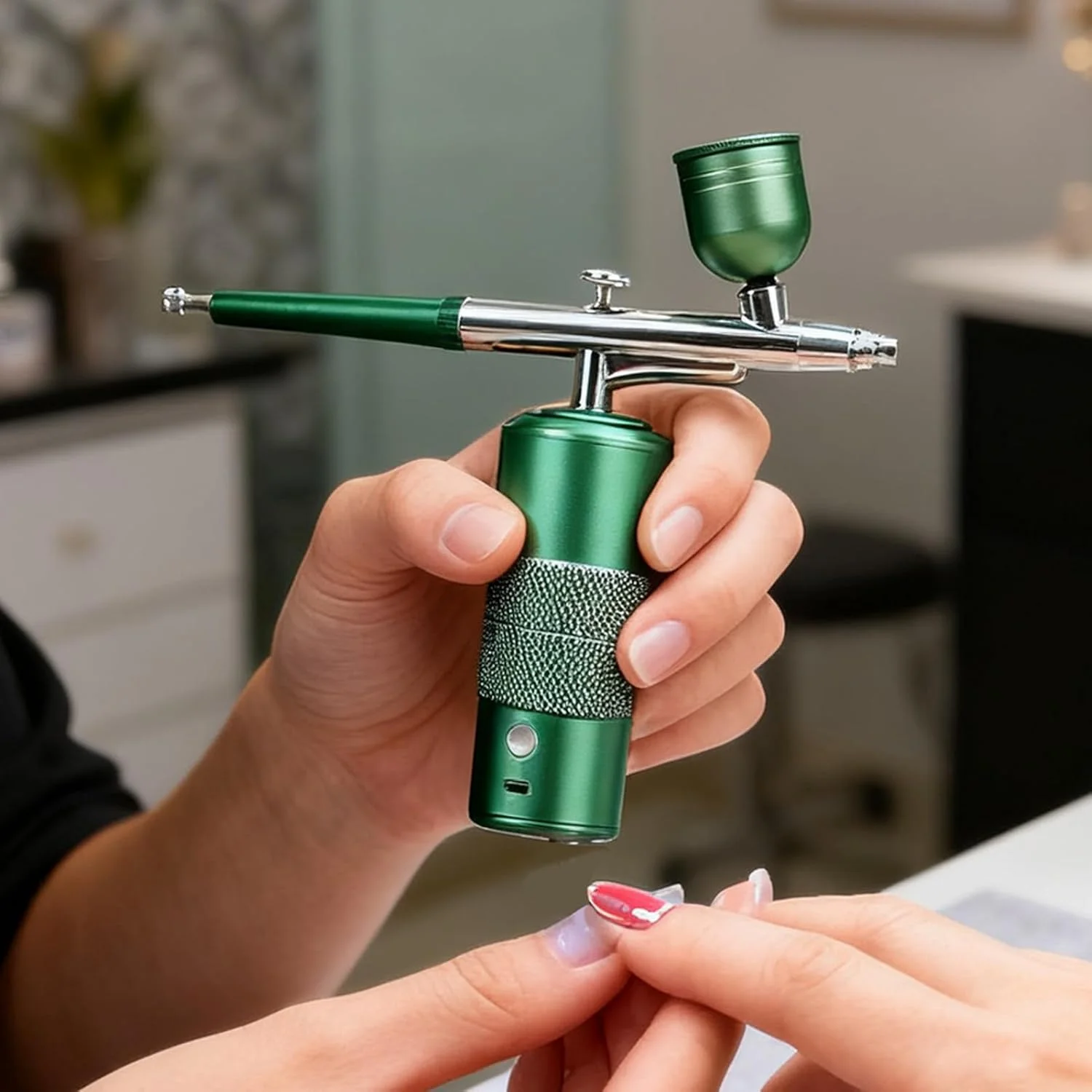 ایر براش ناخن - ایربراش بی سیم، ست اسپری رنگ آمیزی برای آرایش مو، مدل مبتدی، تزیین کیک، ماشین، دکور کفش، گرافیتی