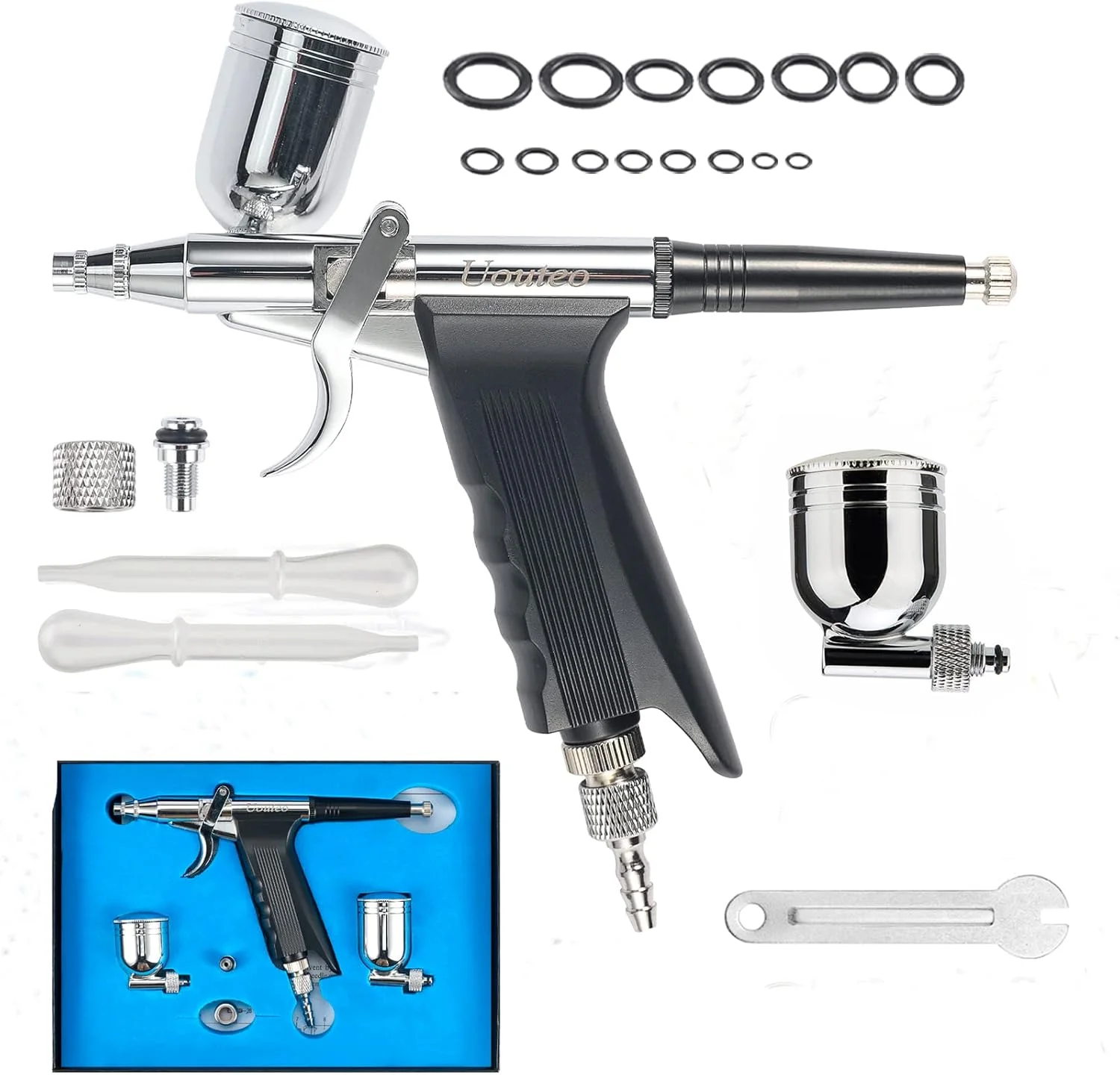 کیت ایربراش تفنگ اسپری ماشه ای دو حالته با سوزن 0.3 میلی متری برای آرایش تاتو، هنر ناخن، نقاشی سرگرمی