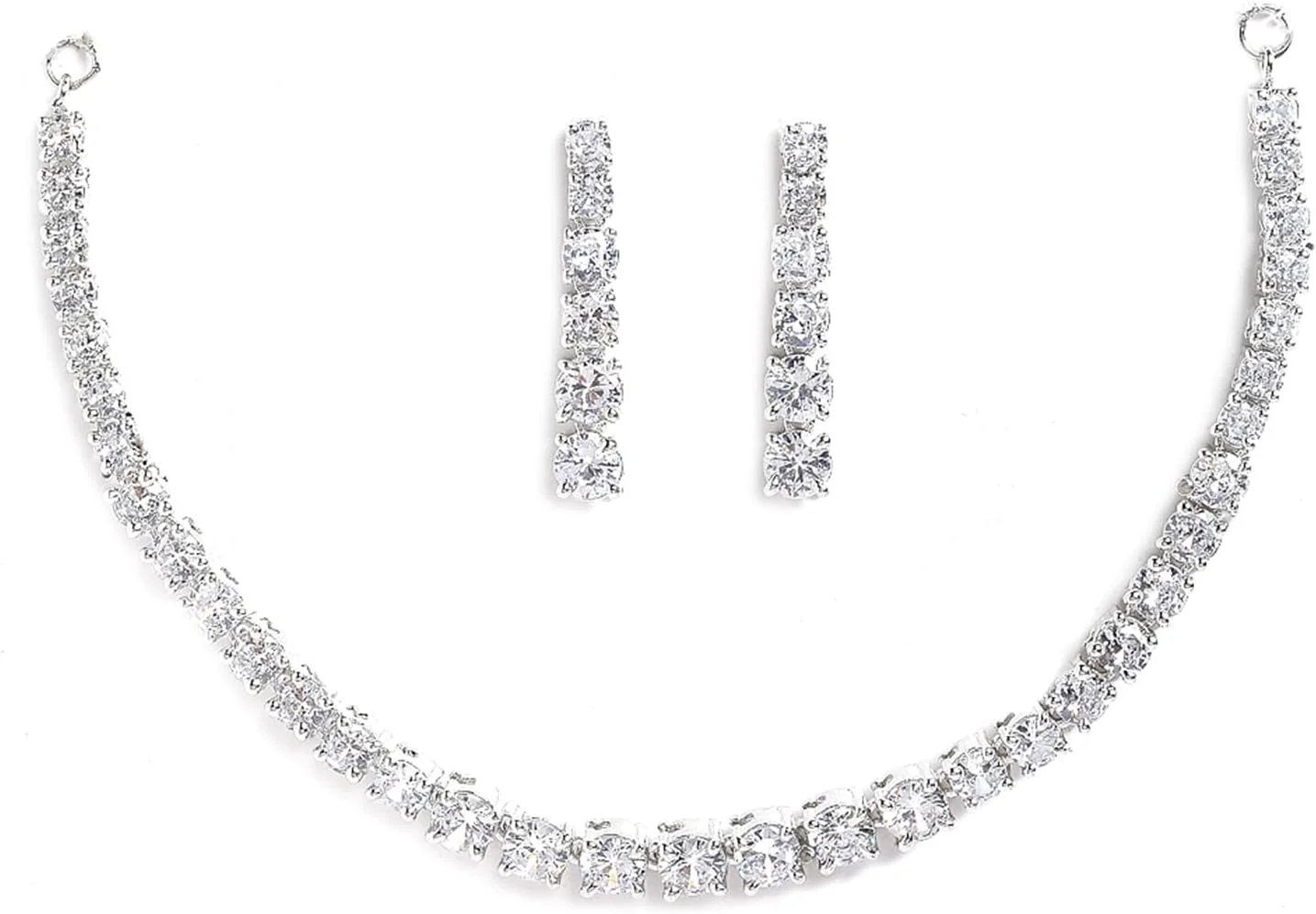 ست جواهرات زنانه Zeneme، گردنبند دایره‌ای دست‌ساز با روکش طلای رزگلد و نگین‌های درخشان