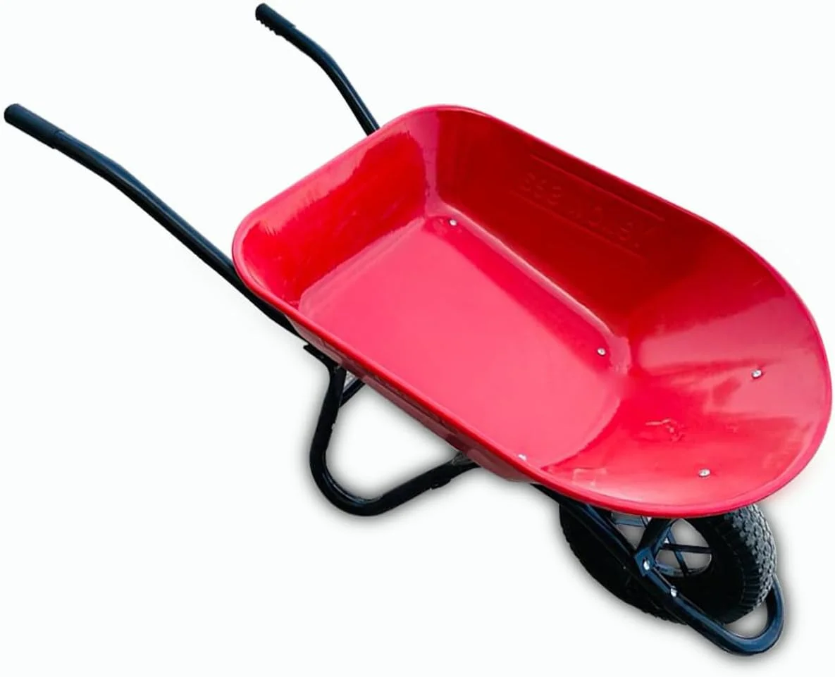 فرغون سنگین دریای زرد. فرغون رنگ قرمز. (90 سانتی متر x 65 سانتی متر) مناسب باغ و خانه