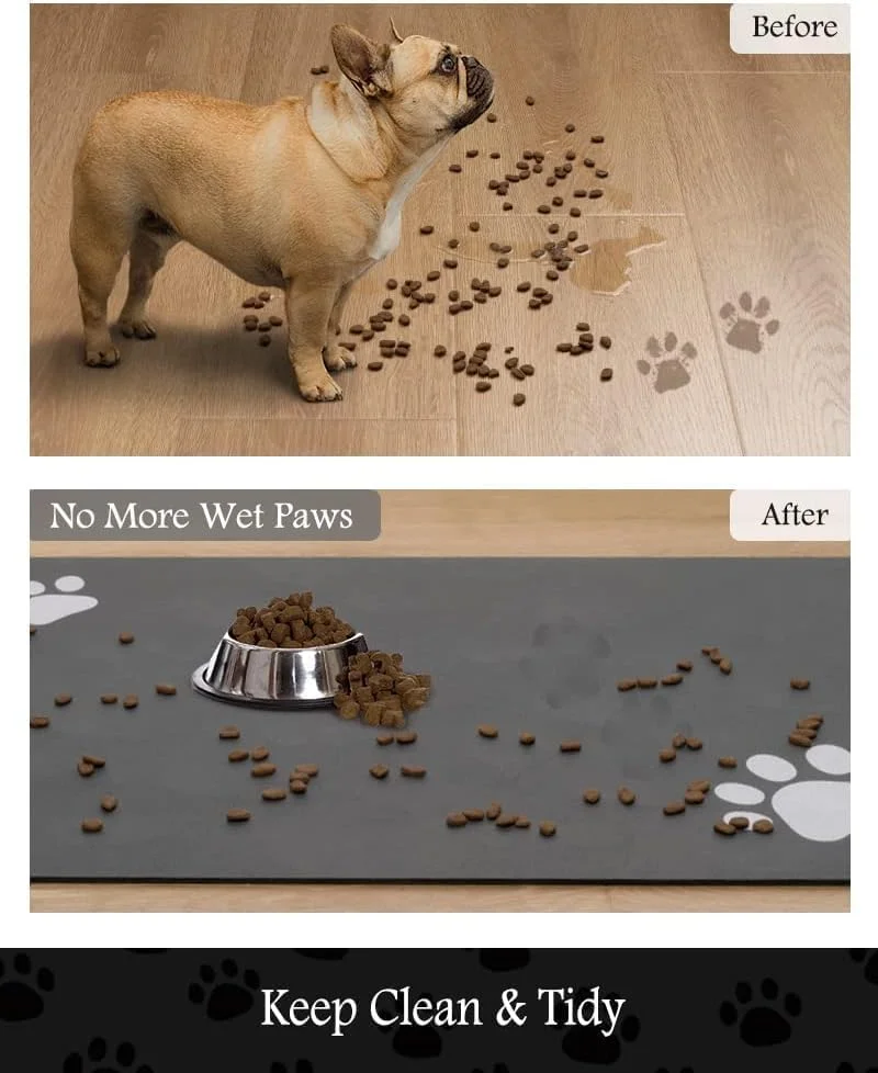 زیرانداز غذای حیوانات خانگی، جاذب برای کاسه غذا و آب، خشکشونده سریع، لوازم جانبی سگ بدون لک، زیرانداز آبخوری برای حیوانات خانگی با ریخت و پاش زیاد، 30cm×50cm، خاکستری تیره زیرانداز غذای حیوانات خانگی، جاذب برای کاسه غذا و آب، خشکشونده سریع، لوازم جانبی سگ بدون لک، زیرانداز آبخوری برای حیوانات خانگی با ریخت و پاش زیاد، 30cm×50cm، خاکستری تیره