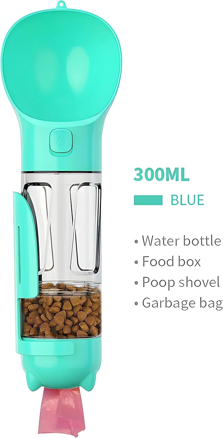 بطری آب سگ عافاقی 4 در 1، 300 میلی لیتر - ظرف قابل حمل ضد نشت حیوانات خانگی با کاسه، ظرف غذا، کیسه مدفوع و نگهدارنده - برای مسافرت در فضای باز، پیاده روی، قدم زدن - برای سگ ها و گربه ها بطری آب سگ عافاقی 4 در 1، 300 میلی لیتر - ظرف قابل حمل ضد نشت حیوانات خانگی با کاسه، ظرف غذا، کیسه مدفوع و نگهدارنده - برای مسافرت در فضای باز، پیاده روی، قدم زدن - برای سگ ها و گربه ها