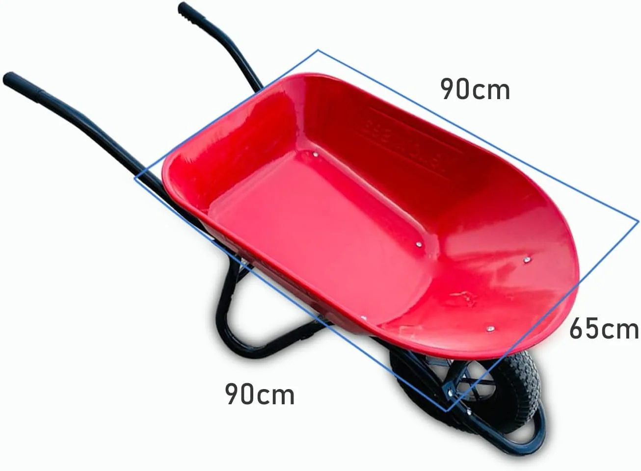 فرغون سنگین دریای زرد. فرغون رنگ قرمز. (90 سانتی متر x 65 سانتی متر) مناسب باغ و خانه