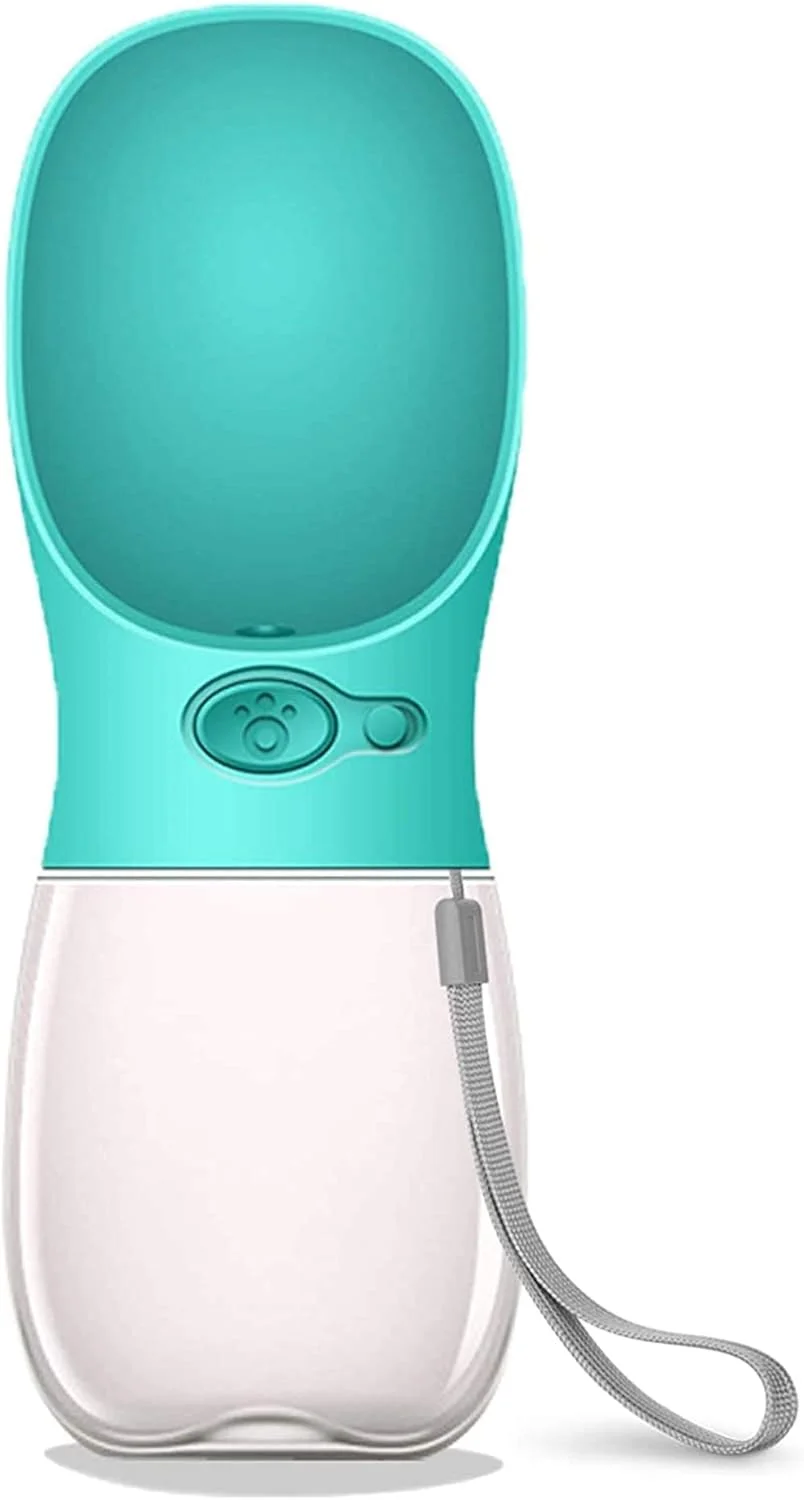 بطری آب سگ ALMEKAQUZ، ظرف آب قابل حمل و ضد نشت برای توله سگ، مناسب پیاده روی، کوهنوردی و مسافرت در فضای باز، 350 میلی لیتر، آبی