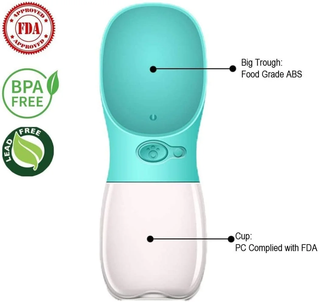 بطری آب سگ ALMEKAQUZ، ظرف آب قابل حمل و ضد نشت برای توله سگ، مناسب پیاده روی، کوهنوردی و مسافرت در فضای باز، 350 میلی لیتر، آبی بطری آب سگ ALMEKAQUZ، ظرف آب قابل حمل و ضد نشت برای توله سگ، مناسب پیاده روی، کوهنوردی و مسافرت در فضای باز، 350 میلی لیتر، آبی