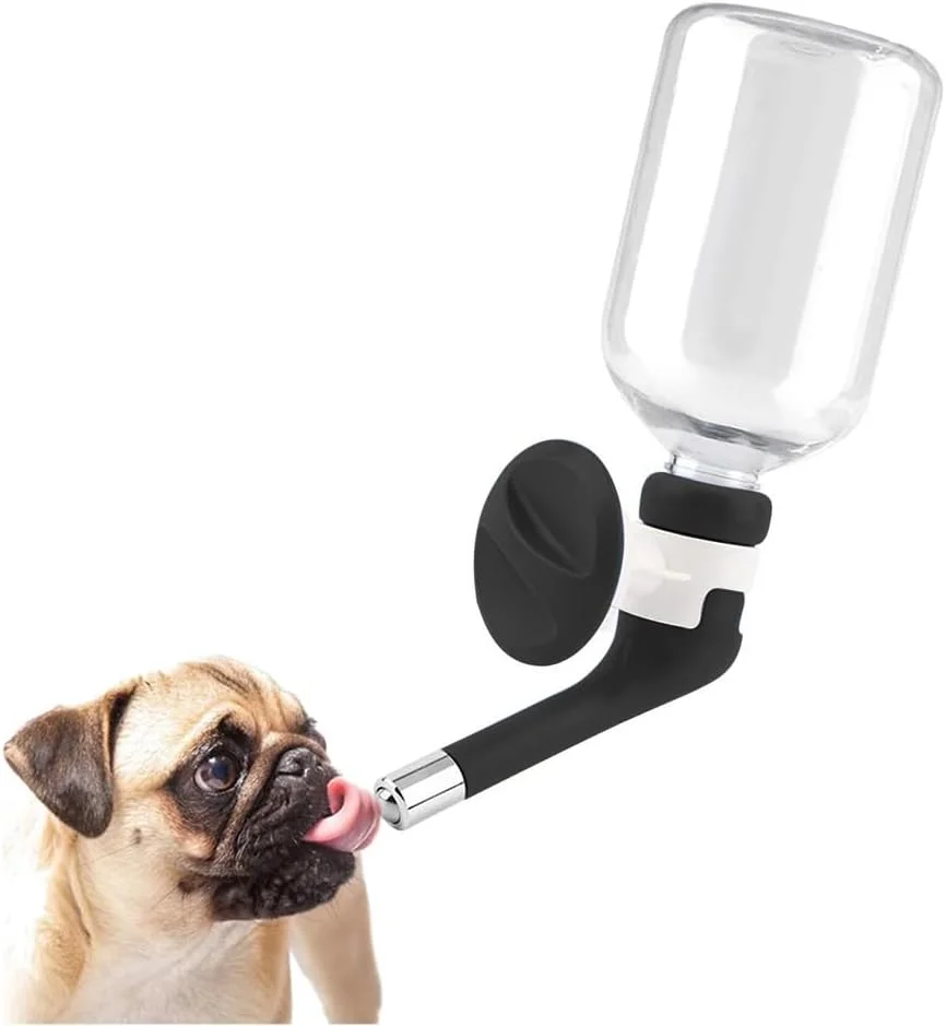 بطری آبخوری حیوانات خانگی بدون چکه اندیکر - بطری آبخوری قفس سگ قابل تنظیم ارتفاع برای حیوانات خانگی (مشکی)