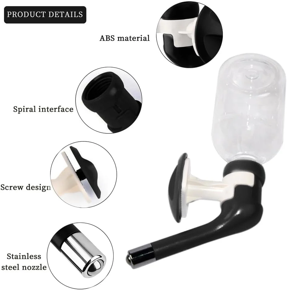 بطری آبخوری حیوانات خانگی بدون چکه اندیکر - بطری آبخوری قفس سگ قابل تنظیم ارتفاع برای حیوانات خانگی (مشکی) بطری آبخوری حیوانات خانگی بدون چکه اندیکر - بطری آبخوری قفس سگ قابل تنظیم ارتفاع برای حیوانات خانگی (مشکی)