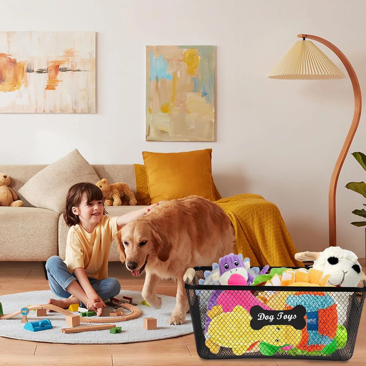 جعبه سبد اسباب بازی سگ، نظم دهنده فلزی برای اسباب بازی های حیوانات خانگی، دسته چوبی، سطل چند منظوره سگ، ظرفیت بزرگ برای سگ ها و گربه ها، سبد سیمی برای استفاده در داخل و خارج از منزل، 35.3Lx22.3Wx15.4H سانتی متر جعبه سبد اسباب بازی سگ، نظم دهنده فلزی برای اسباب بازی های حیوانات خانگی، دسته چوبی، سطل چند منظوره سگ، ظرفیت بزرگ برای سگ ها و گربه ها، سبد سیمی برای استفاده در داخل و خارج از منزل، 35.3Lx22.3Wx15.4H سانتی متر