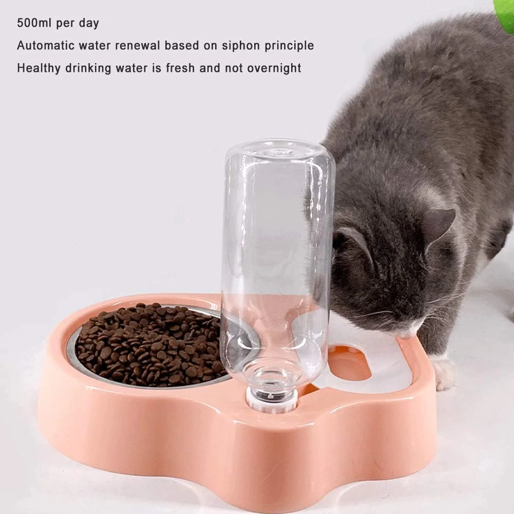 ظرف آب و غذای اتوماتیک 2 در 1 سگ و گربه، ظرف غذای ضد نشت، ظرف آب بطری، ظرف غذای سگ، ظرف سگ ضد لغزش و ضد ریزش، صورتی ظرف آب و غذای اتوماتیک 2 در 1 سگ و گربه، ظرف غذای ضد نشت، ظرف آب بطری، ظرف غذای سگ، ظرف سگ ضد لغزش و ضد ریزش، صورتی