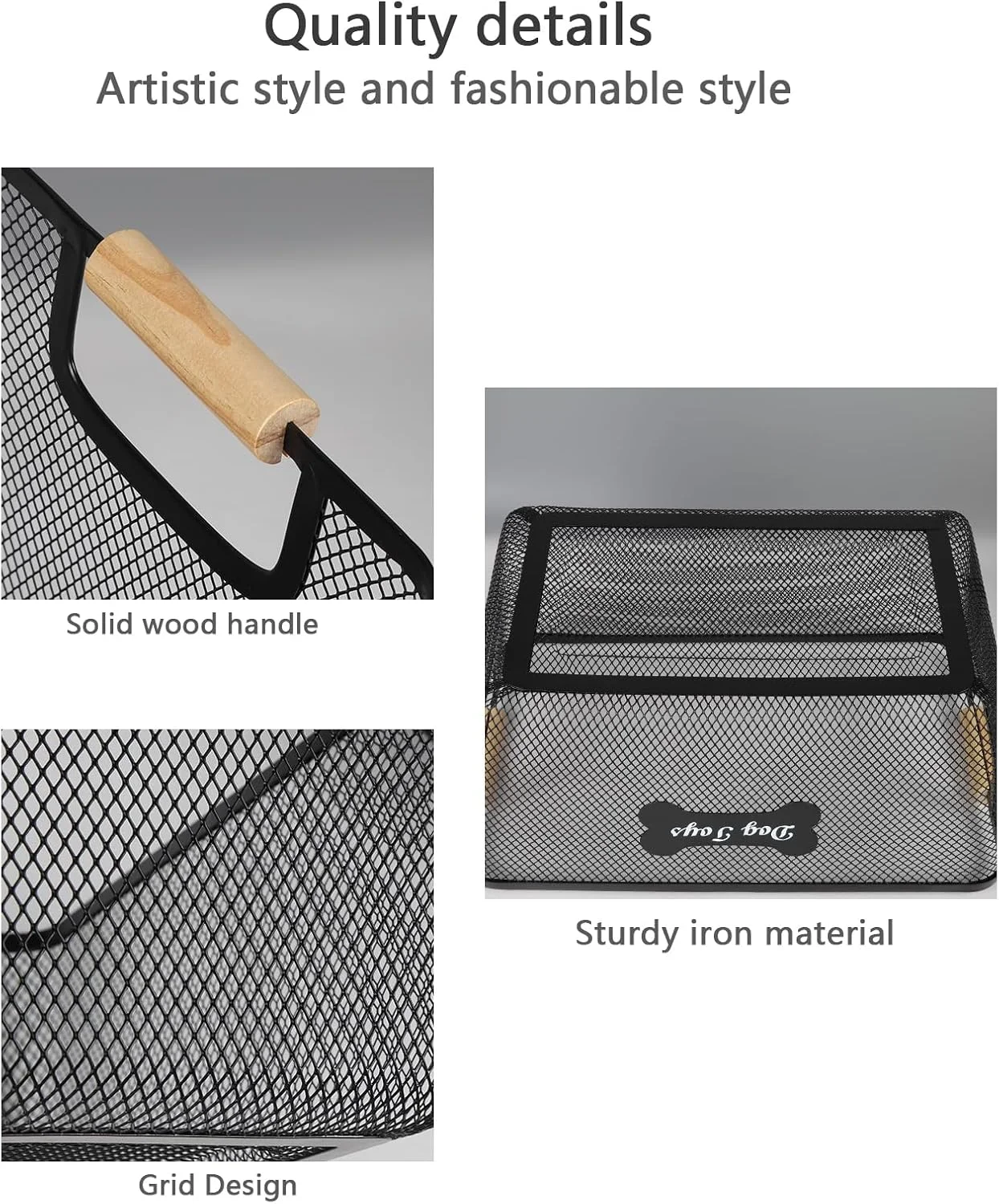 جعبه سبد اسباب بازی سگ، نظم دهنده فلزی برای اسباب بازی های حیوانات خانگی، دسته چوبی، سطل چند منظوره سگ، ظرفیت بزرگ برای سگ ها و گربه ها، سبد سیمی برای استفاده در داخل و خارج از منزل، 35.3Lx22.3Wx15.4H سانتی متر جعبه سبد اسباب بازی سگ، نظم دهنده فلزی برای اسباب بازی های حیوانات خانگی، دسته چوبی، سطل چند منظوره سگ، ظرفیت بزرگ برای سگ ها و گربه ها، سبد سیمی برای استفاده در داخل و خارج از منزل، 35.3Lx22.3Wx15.4H سانتی متر