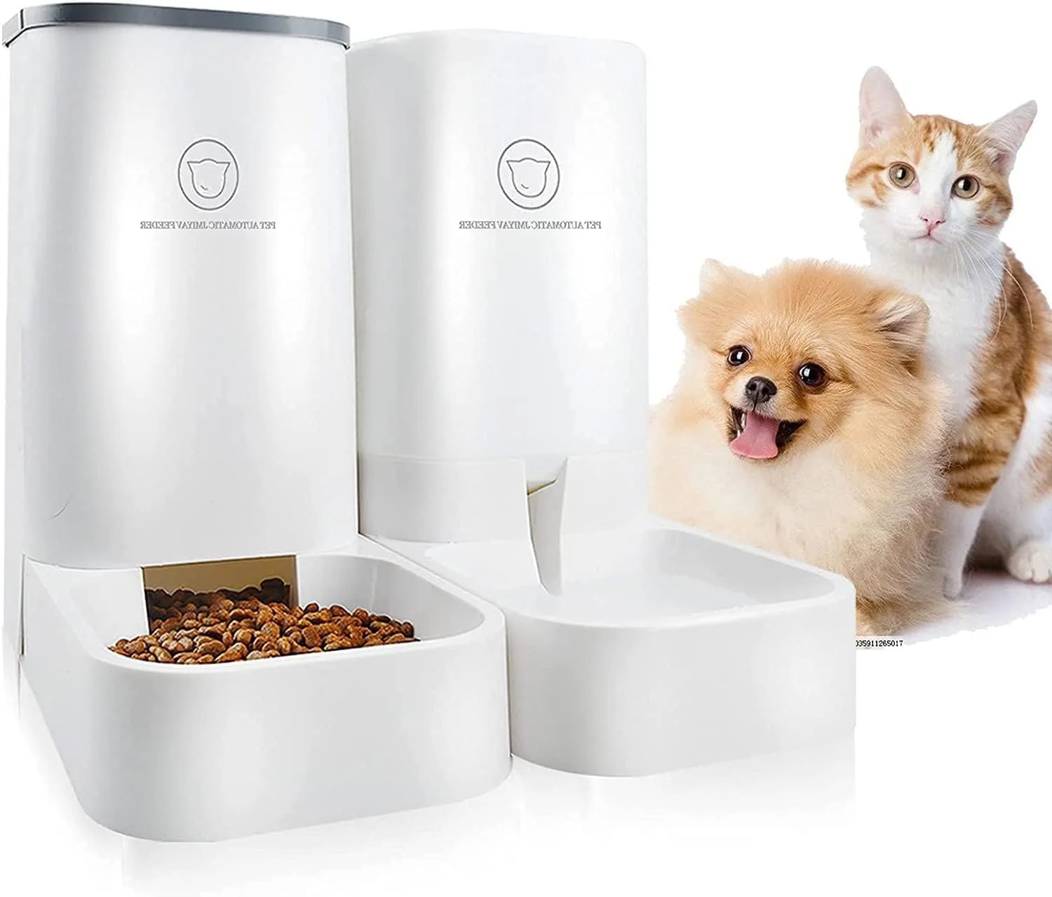 ست ظرف غذای اتوماتیک و آبخوری حیوانات خانگی N / B، بدون ریزش، آب پخش کن بزرگ اتوماتیک گرانشی و پخش کننده غذای خشک اتوماتیک، تغذیه خودکار برای گربه ها، سگ ها، توله سگ و بچه گربه های کوچک، متوسط و بزرگ