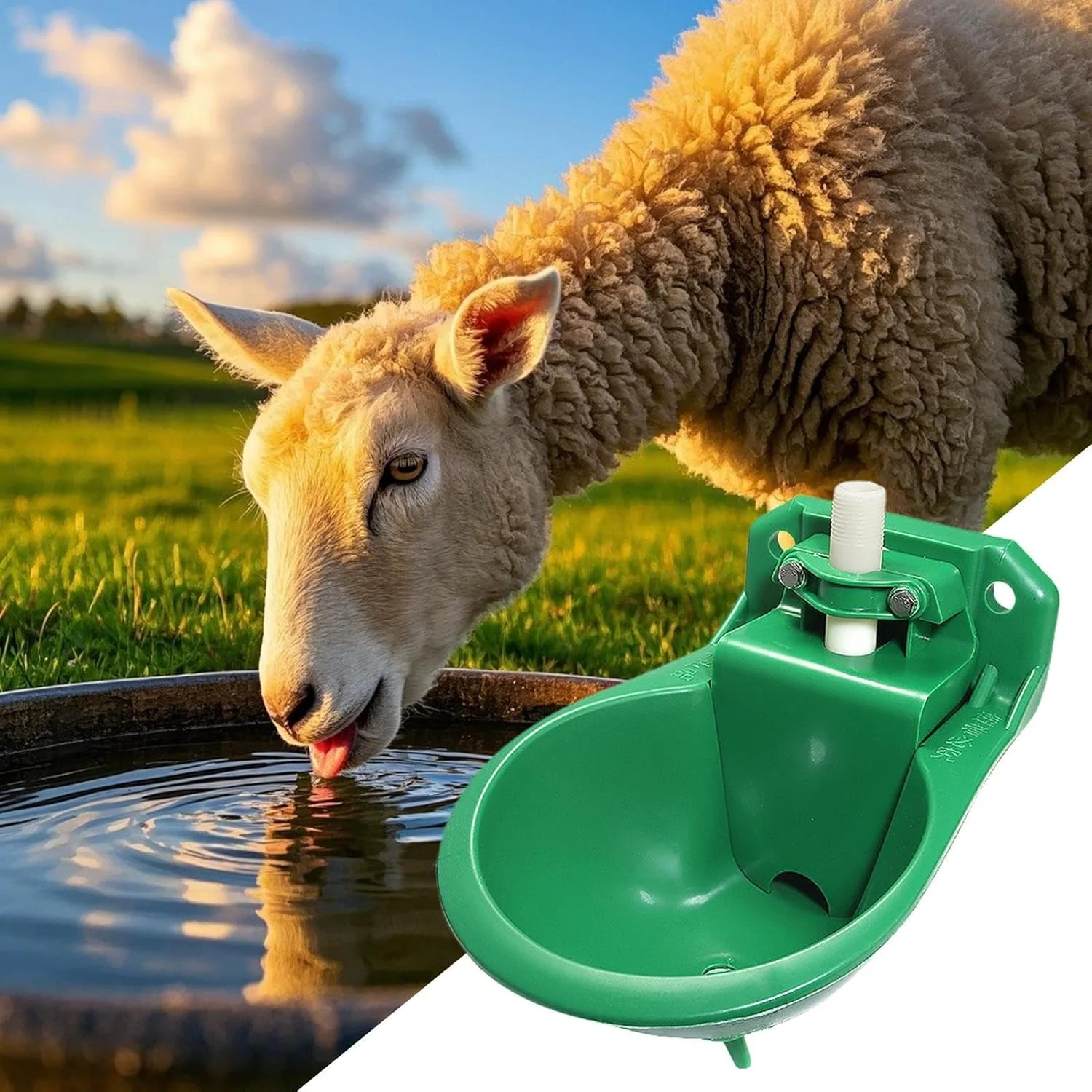 کاسه آب اتوماتیک - کاسه آب اتوماتیک سگ 500 میلی لیتری - آبشخور دام، آبخوری اسب، دستگاه پخش آب حیوانات، تجهیزات تغذیه طیور برای گوسفند