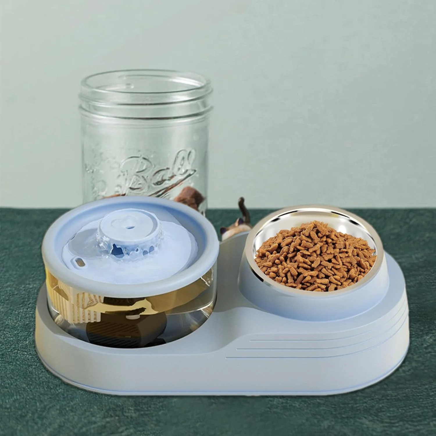 ظرف غذای اتوماتیک سگ و گربه، پایه ضد لغزش، لوازم غذا و آب قابل جابجایی برای مدیریت پرورشگاه