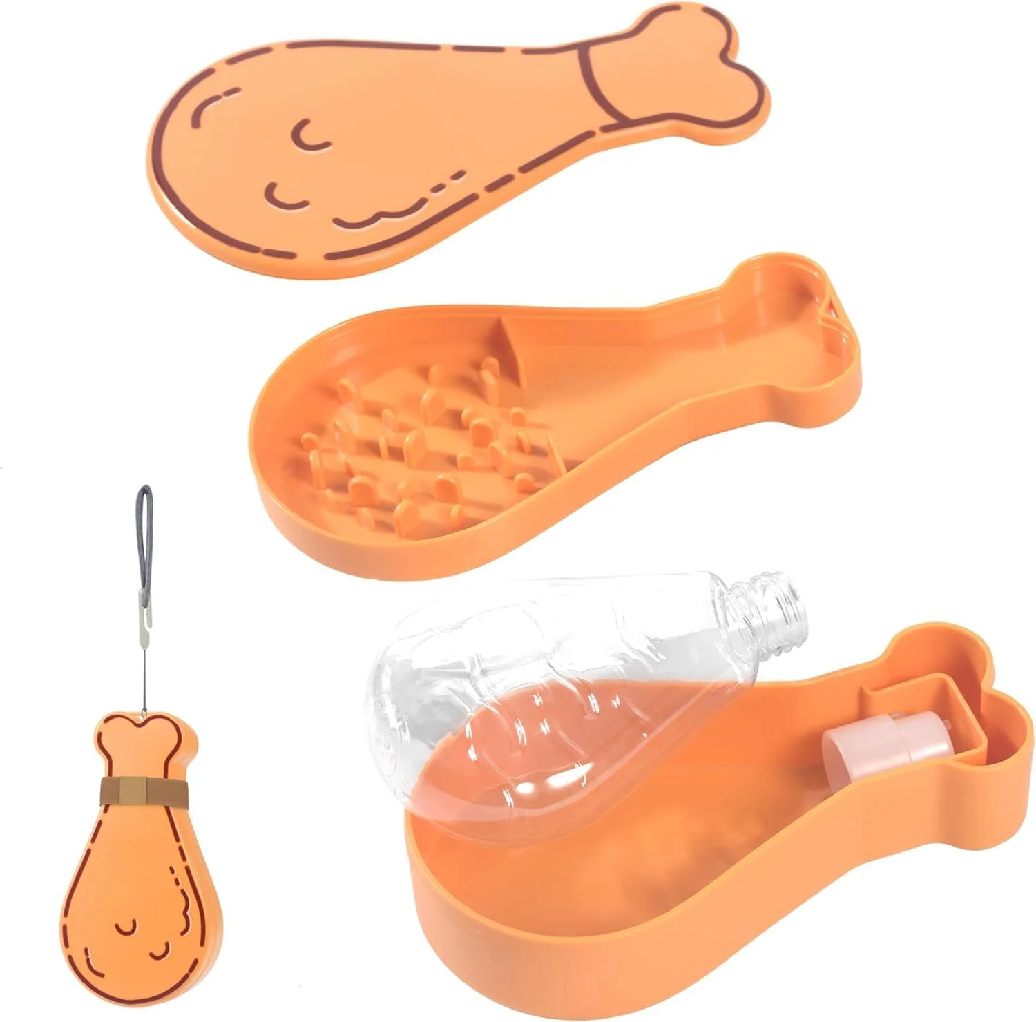 بطری آب قابل حمل 2 در 1 سگ BIGTHREE، بطری آب مسافرتی سگ، فنجان نوشیدنی دو لایه حیوانات خانگی، مناسب برای تامین آب، غذا، تغذیه آهسته و غیره در طول فعالیت های خارج از منزل.