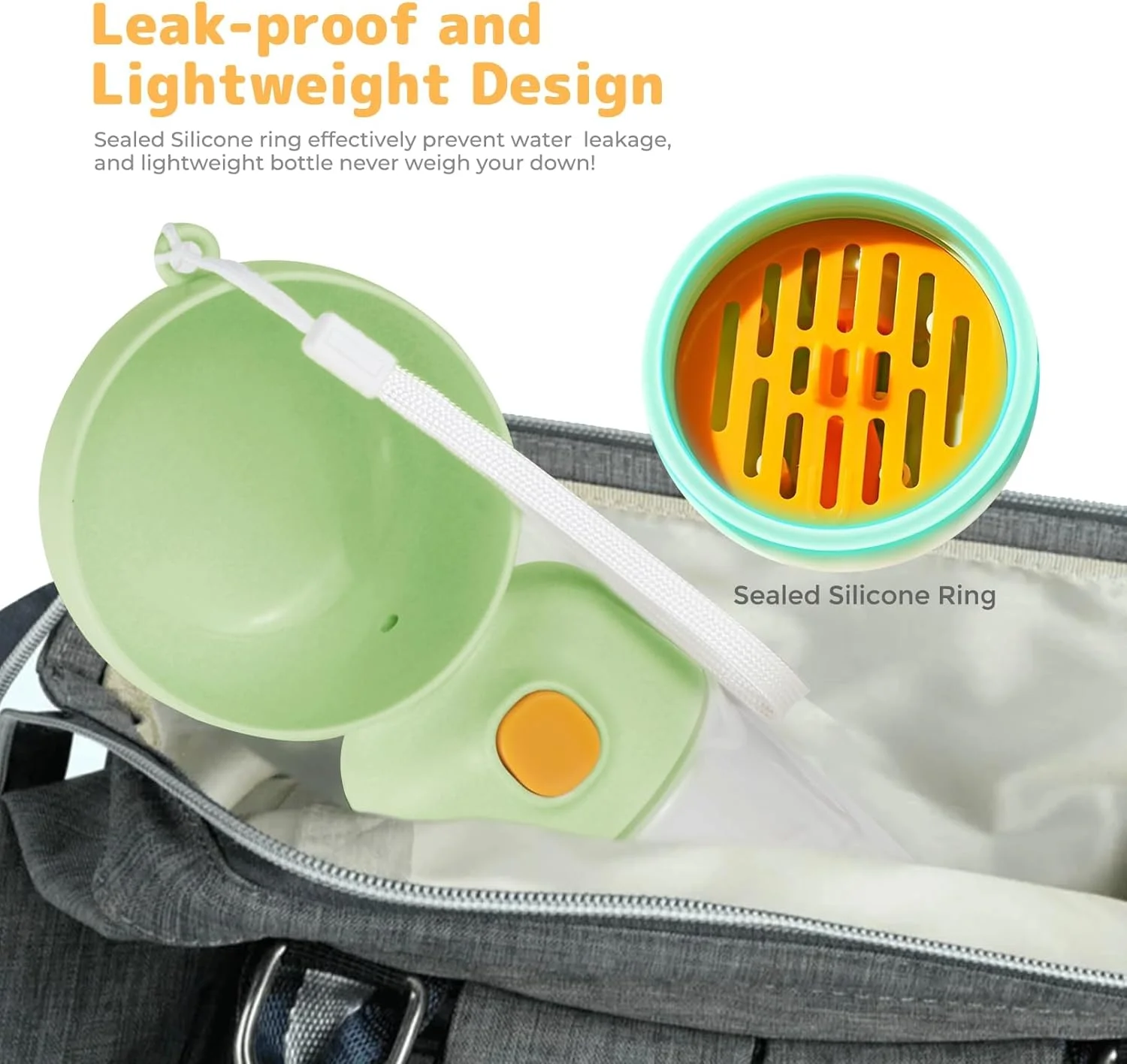 ظرف آب قابل حمل سگ BIGTHREE، بطری آب چند منظوره حیوانات خانگی با کاسه، ضد نشت و بادوام، ایده آل برای پیاده روی و مسافرت.