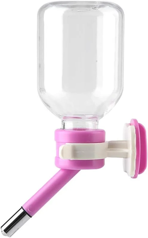 بطری آب آویز سگ خانگی، بطری آب سگ برای آبخوری قفس، آب پخش کن قابل حمل گربه، بطری آبخوری آویز برای سگ، گربه، توله سگ کوچک (متوسط 250 میلی لیتر)