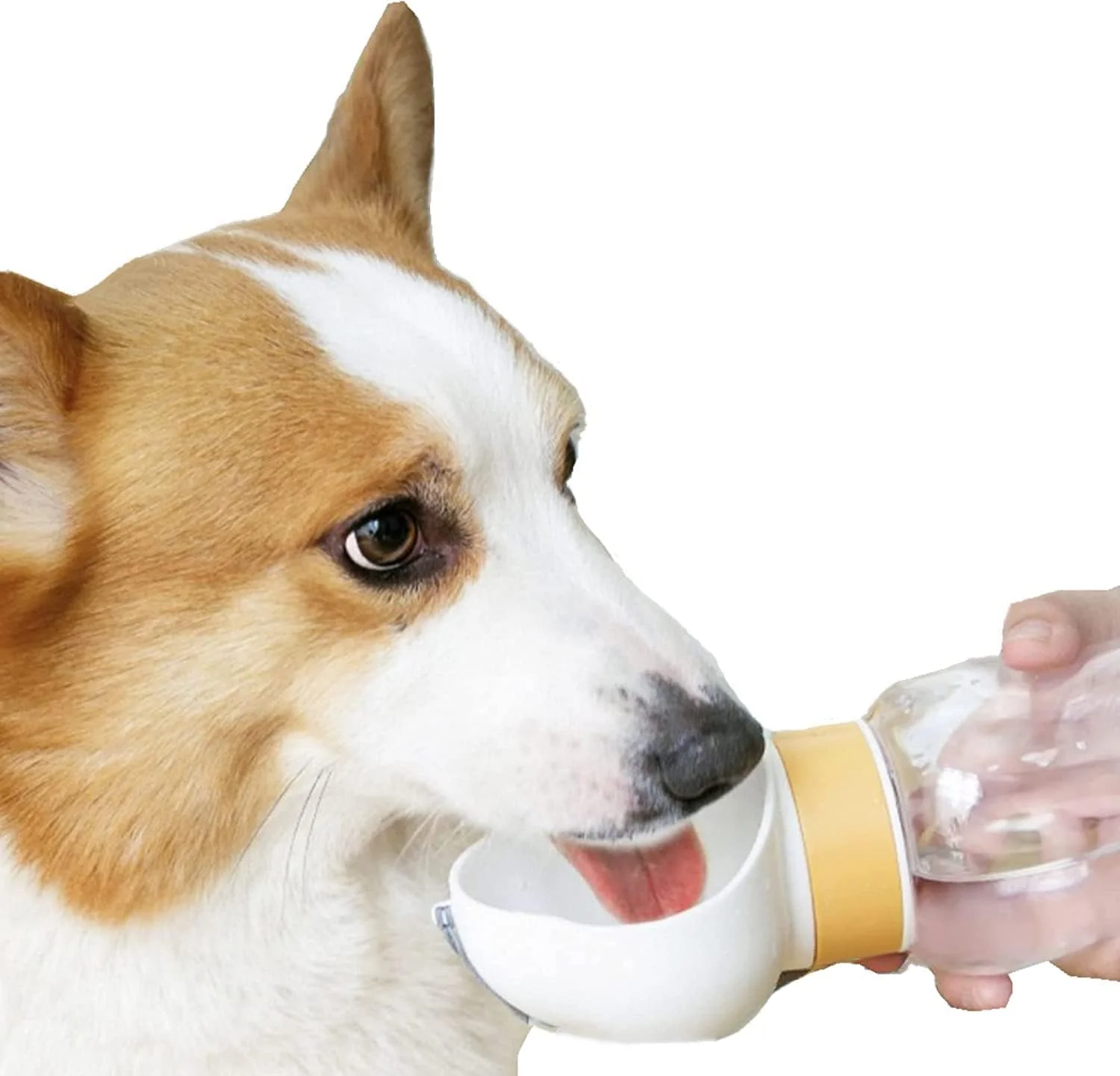 بطری آب سگ، بطری آب سگ 2 در 1 با ظرف غذا، پخش کننده آب توله سگ قابل حمل و ضد نشت، پخش کننده آب قابل حمل برای گربه، خرگوش، توله سگ و سایر حیوانات خانگی برای پیاده روی، کوهنوردی، مسافرت