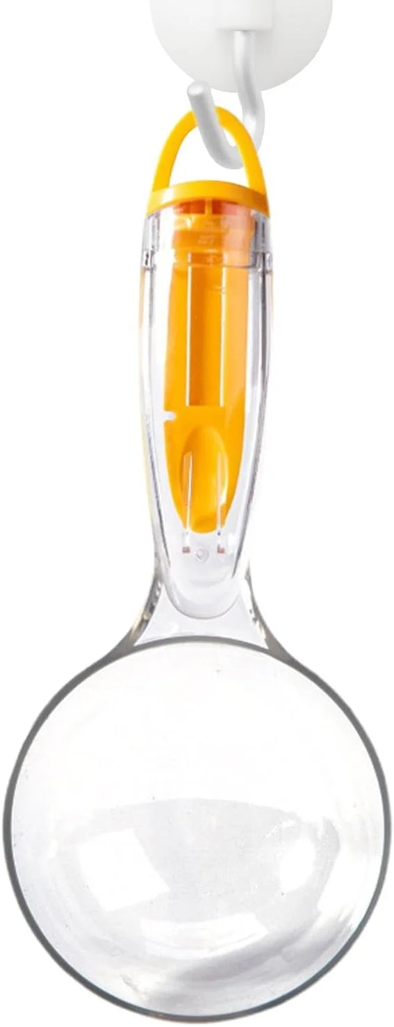 قاشق گربه برای خوراکی های لذیذ - پیمانه اندازه گیری غذای سگ با گیره آب بندی - 200 میلی لیتر چند منظوره شفاف قابل استفاده مجدد برای تغذیه و آبرسانی حیوانات خانگی