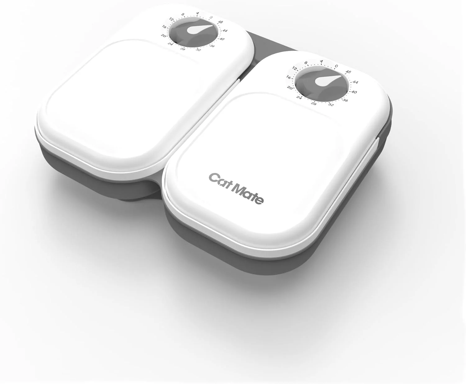 ظرف غذای اتوماتیک دو وعده ای حیوانات خانگی Cat Mate C200 مناسب گربه ها و سگ های کوچک به همراه بسته یخ، سفید