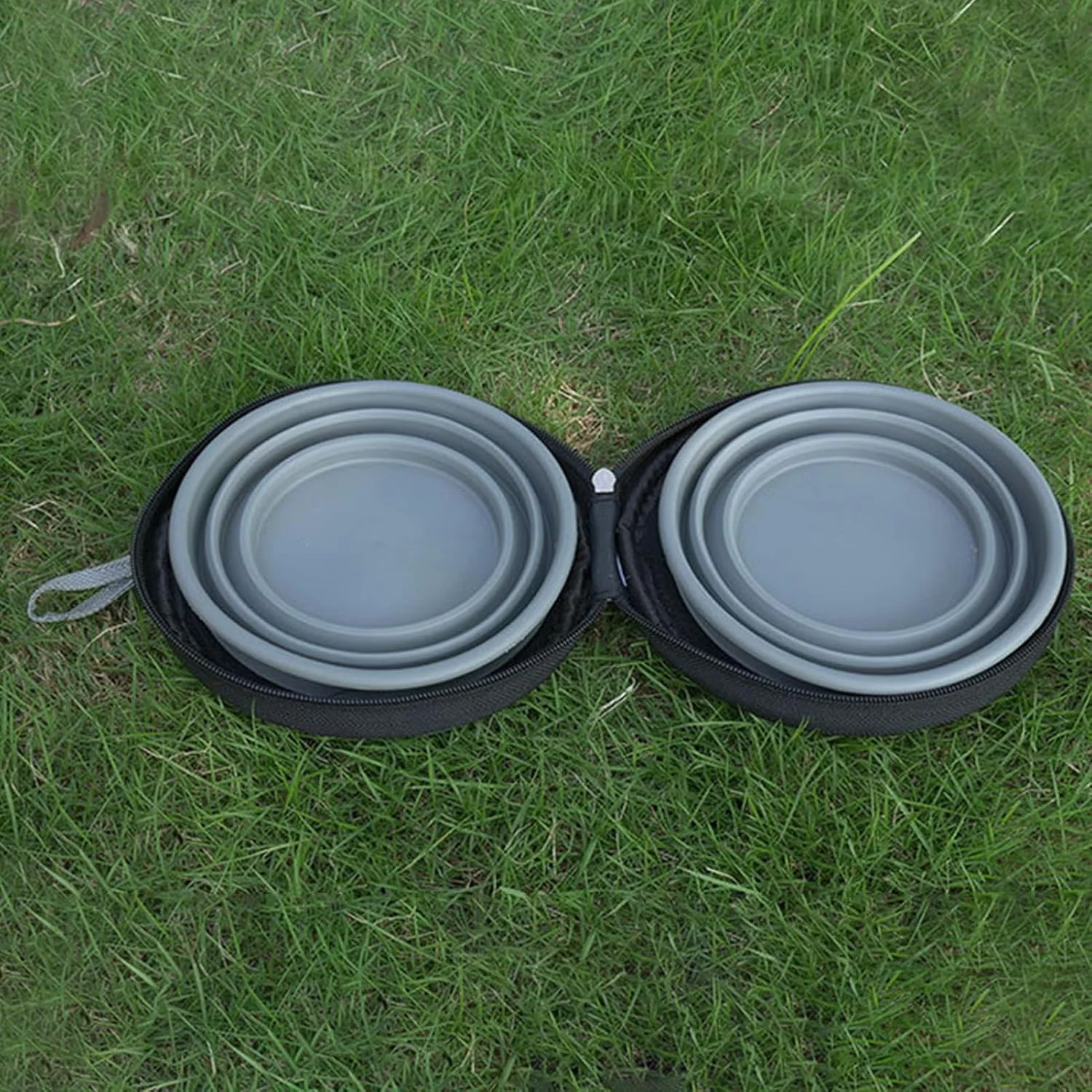 ظرف تاشو سگ، ظرف غذای قابل حمل حیوانات خانگی، کاسه های گرد غذا برای کمپینگ، مناسب برای استفاده در فضای باز، مسافرت و داخل خانه