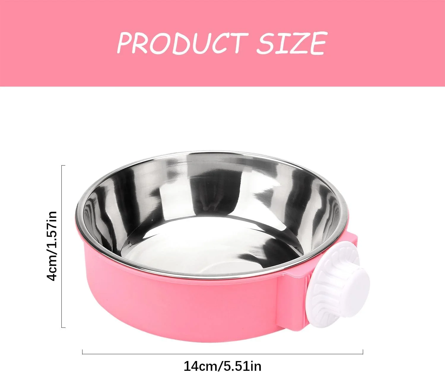 ظرف آب گیره دار برای قفس سگ، ظرف آب حیوانات خانگی 2 در 1 بدون ریزش، کاسه حیوانات کوچک برای قفس، لانه، قفس، طراحی گیره ای با تمیز کردن آسان